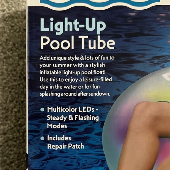 Bluescape LED Light-Up Pool Tube / Pool Float - Over 3ft wide - Up to 220lbs - Picture 7 of 9